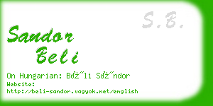 sandor beli business card